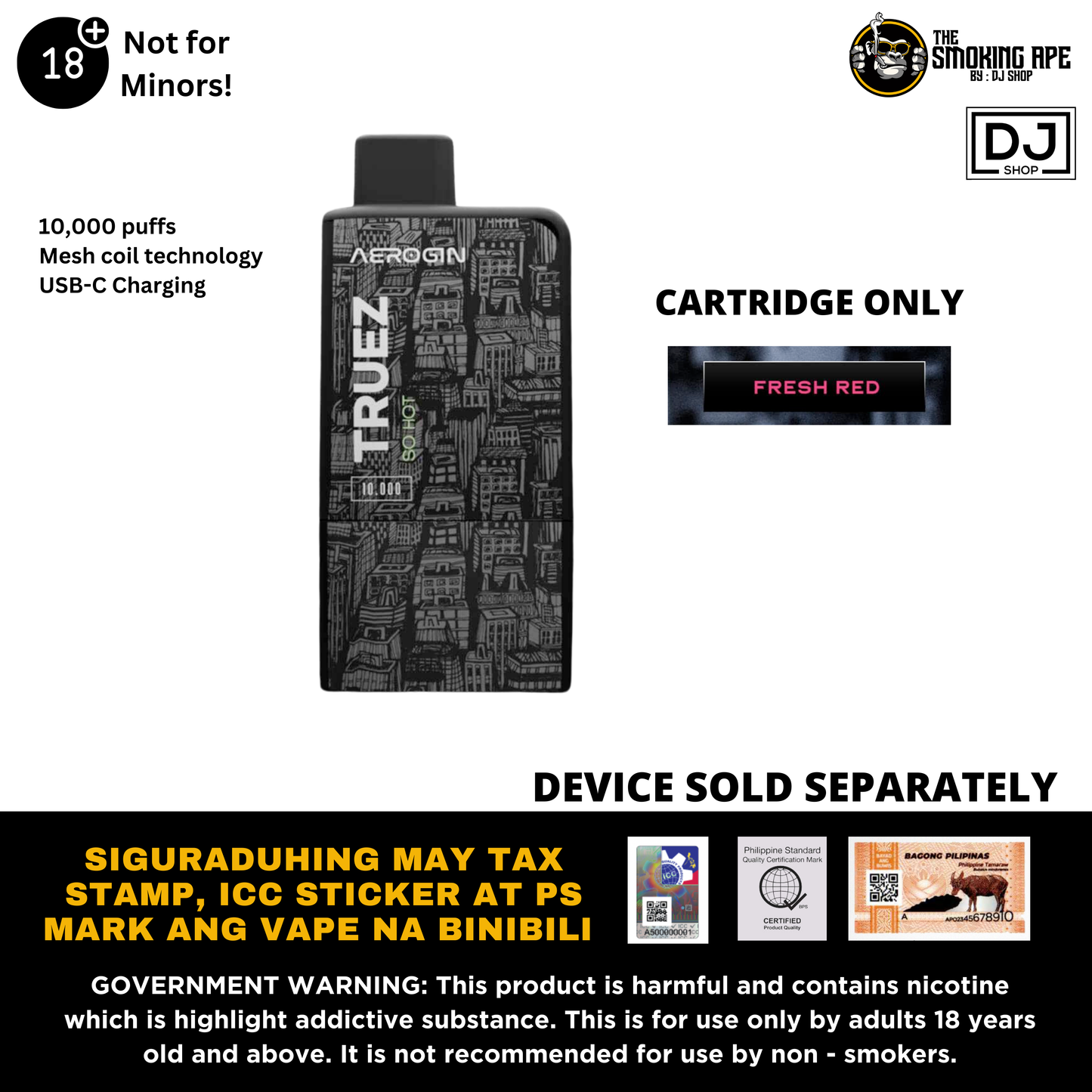 Aerogin Truez 10,000 puff